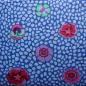 Preview: Stoff von Kaffe Fassett, Muster: Guinea Flower,Blumen und Punkte, Farben blau -lila-grün-rosa-bordeaux
