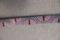 Preview: türkises Webband Motiv: Pfauen, 18 mm, Farben: hellblau, rosa, pink