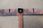 Preview: türkises Webband Motiv: Pfauen, 18 mm, Farben: hellblau, rosa, pink