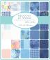 Preview: Breeze von Zen Chic, blauer Stoff, Motiv Striche in hellblau-schwarz-rosa, Streifen in blau-mittelblau