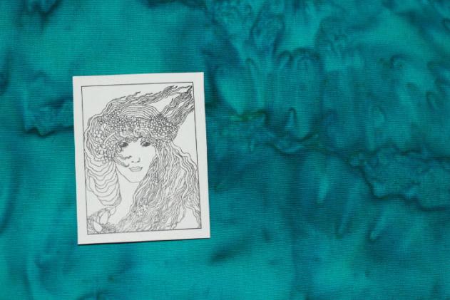 uni marmorierter Batikstoff von Anthology, Farben:petrol,