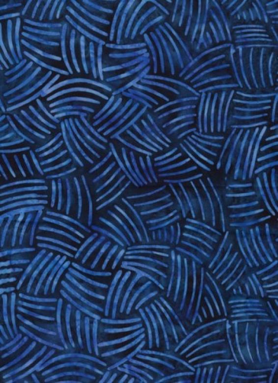 blauer Batikstoff von Anthology, Motiv hellblaue Striche