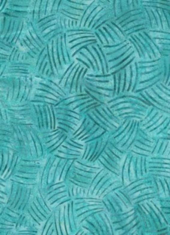grüner Batikstoff von Anthology, Motiv petrol Striche.