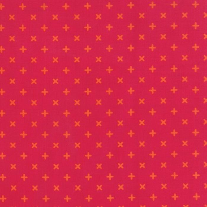 pinker Stoff von Moda, Motiv: orangenes X