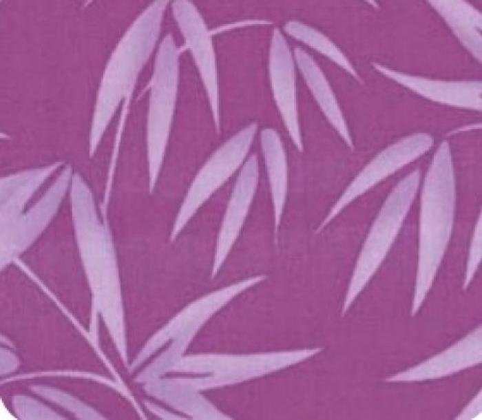 magentafarbener Stoff von Kate Spain,Moda, Motiv: graue Zweige mit Blätter ca 13 cm, Farben:grau-magenta