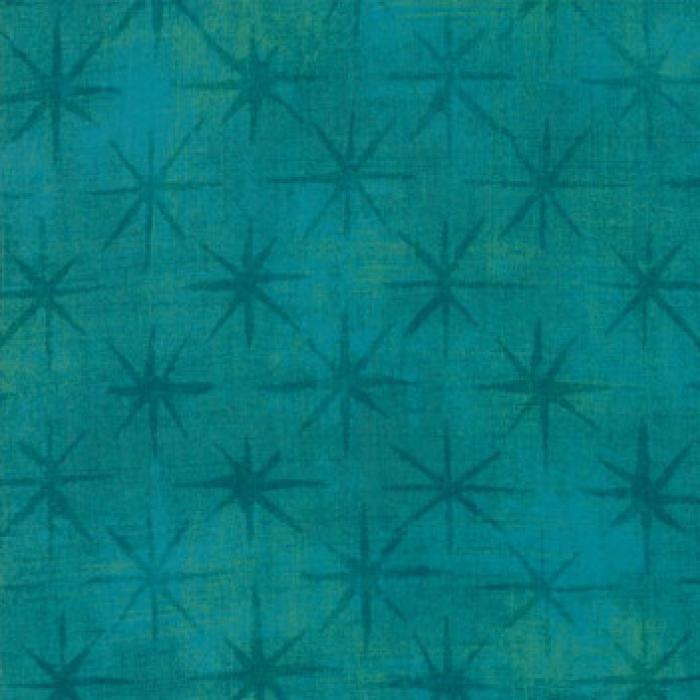 Moda,grüner Grunge mit Sternen ca. 2,5 cm,  Nr.47 Ocean, Basicgrey, Farben:grün-petrol-grau-anthrazit, 100% Baumwolle Stoffbreite: 110 cm