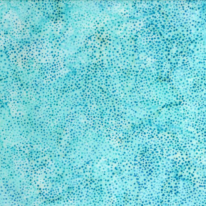 türkis-petrol-mint  marmorierter Batikstoff von Hoffmann, Muster: Kreise ca. 0,5-2 mm in blau-türkis-flieder Stoffbreite: 110 cm 100% Baumwolle