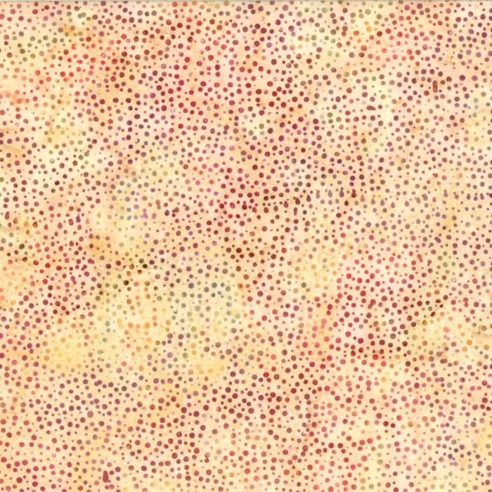 beige marmorierter Batikstoff von Hoffmann, Muster: Kreise ca. 0,5-2 mm in rost-orange-braun-lila Stoffbreite: 110 cm 100% Baumwolle