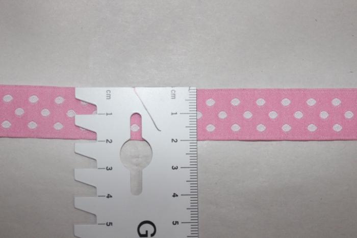 rosa Webband, 20 mm, mit weißen Punkten ( Vorderseite). Kann beidseitig verwendet werden