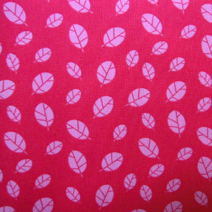 pinker Baumwollstoff mit rosafarbene Blätter ca. 1 - 2 cm groß, 100% Baumwollstoff, Kiddy Love , Stoffbreite: 160 cm