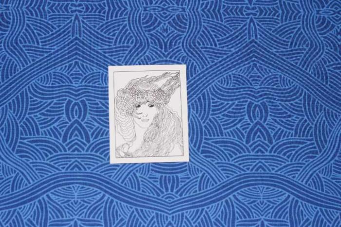 Aborigini Stoff, Farben: blau-hellblau