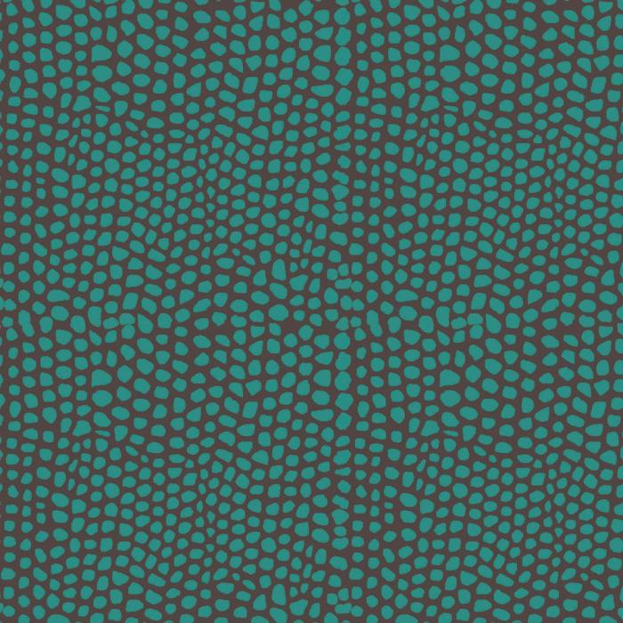 dänischer Stoff von StofA/S, Motiv Kreise von 2mm-1 cm breit, Farben braun-türkis, Öko Tex Standard 100