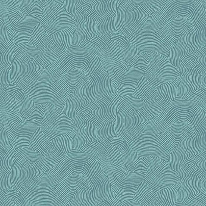 dänischer Stoff von StofA/S, Motiv Schlangenlinien, Farben türkis-petrol, Öko Tex Standard 100 , 100% Baumwolle Stoffbreite 110 cm