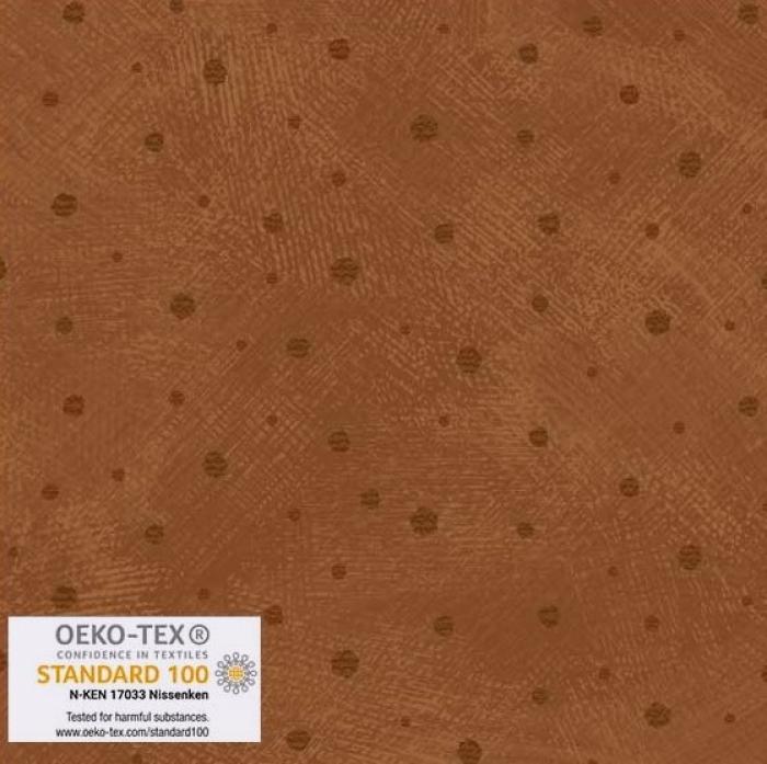 brauner Stoff von STOF A/S,  Motiv: Striche-Punkte  , Farben: braun marmormiert, 100% Baumwolle, Stoffbreite: 110 cm