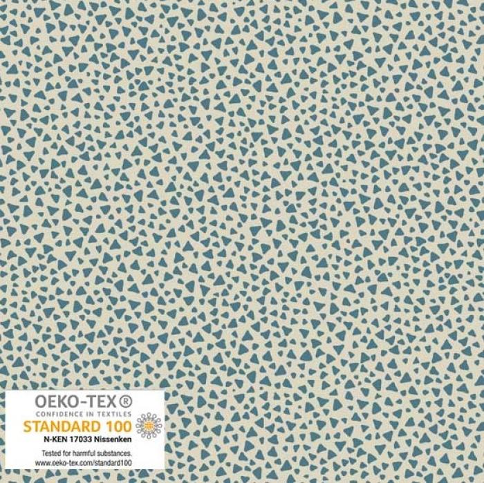grauer Stoff von STOF A/S,  Motiv: Dreiecke  , Farben: grau-petrol , 100% Baumwolle, Stoffbreite: 110 cm