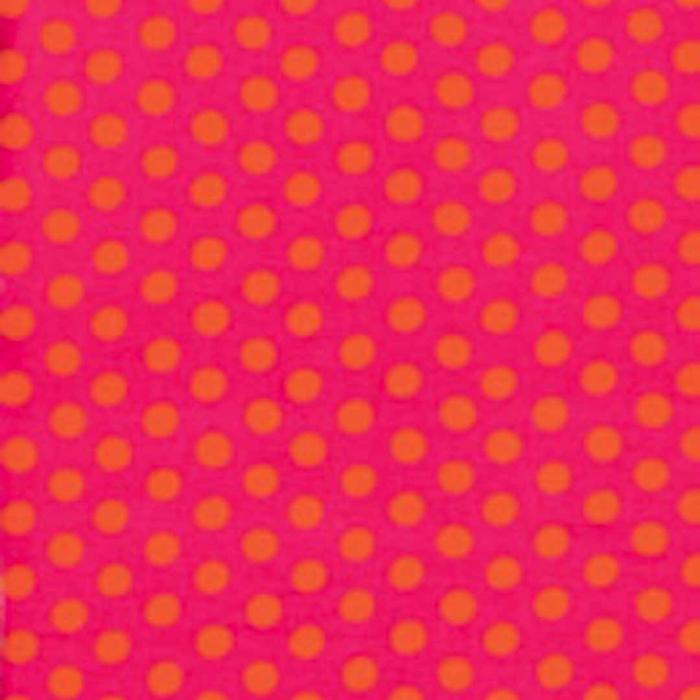 pinker Stoff von Kaffe Fassett, Muster: Spot, orangene Punkte ca. 0,8 cm groß, Punktabstand 1 cm  100% Baumwolle Stoffbreite: 110 cm