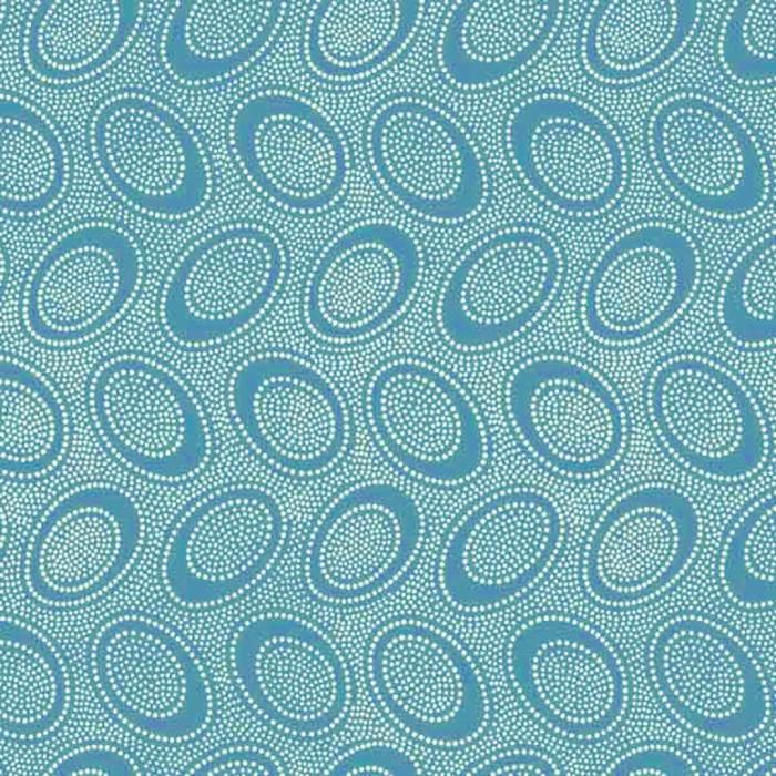 Kaffe Fassett Aboriginal Dot Blush, Motiv Ovale, bis ca 4 cm lang und Punkte 1 mm, Farben: weiß-blau 100% Baumwolle Stoffbreite 110 cm