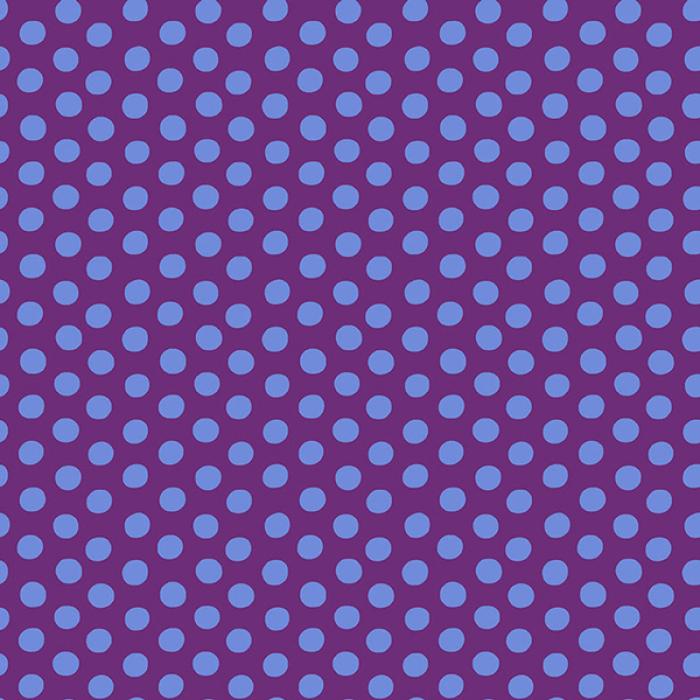 lilaner Stoff von Kaffe Fassett, Muster: Spot, fliederfarbene Punkte ca. 0,8 cm groß, Punktabstand 1 cm  100% Baumwolle Stoffbreite: 110 cm