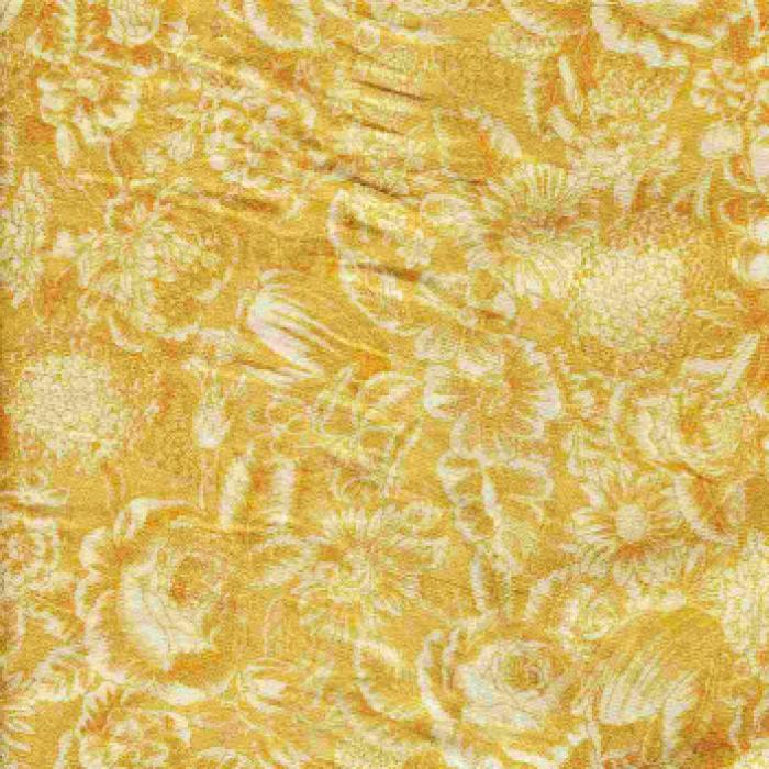 ockerfarbener Stoff aus dem Hause Free Spirit, Motiv: Blumen ca. 4 cm breit, Farben ocker-weiß  100% Baumwolle Stoffbreite: 110 cm