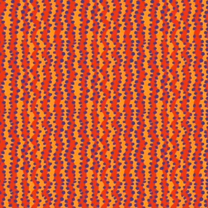 Kaffe Fassett, Muster rote gewellte Streifen ca. 1 - 1,5 cm, Farben rot-lila-orange, 100% Baumwolle Stoffbreite: 110 cm