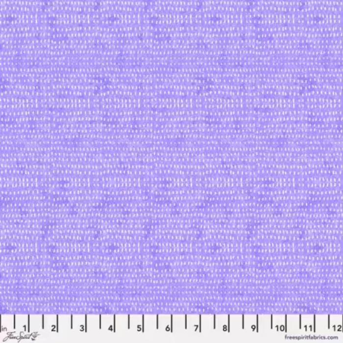 lavendelfarbener Baumwollstoff, Motiv: weiße Striche ca. 2 - 3 mm lang, Farben: lavendel-weiß von Moda, 100% Baumwolle, Stoffbreite: 110 cm