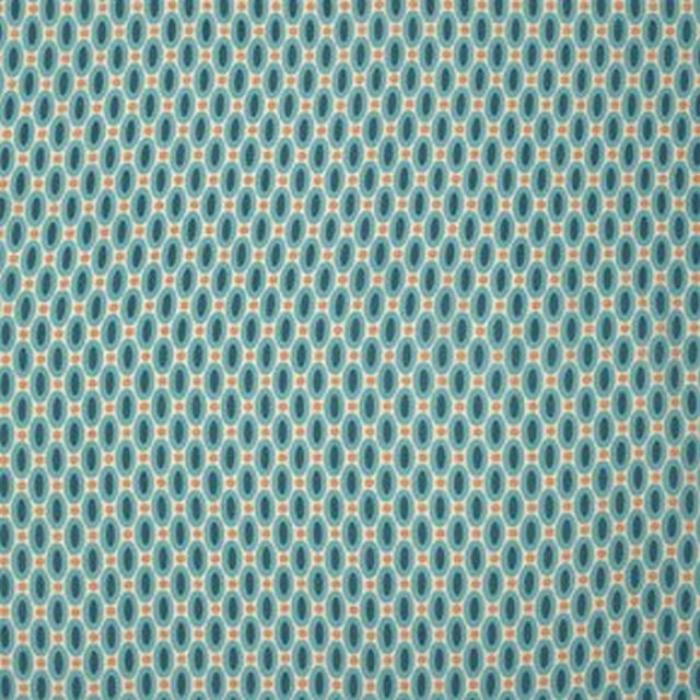 grün-weißer Stoff aus dem Hause Free Spirit, Motiv:Ovale ca. 1,9 cm, Farben: weiß-petrol-türkis-orange  100% Baumwolle Stoffbreite: 110 cm