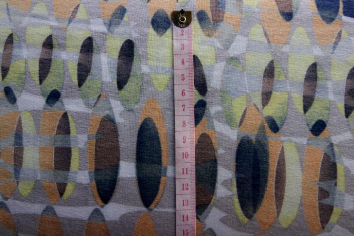 Hilco  Viskosejersey  mit bunten Ovale, 95% Viskose 5% Elastan, Oekotex